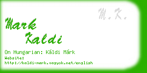 mark kaldi business card
